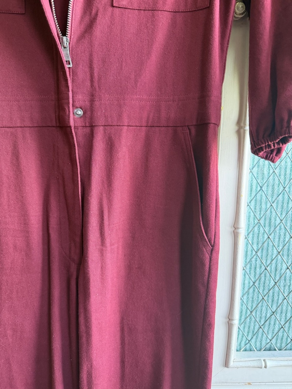 Wine Burgundy jumpsuit - Picture 6 of 9